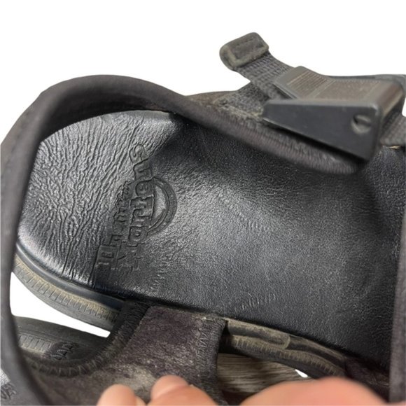 Dr. Martens Airwair Black Fabric/Leather Platform Sandals Unisex 9M/10WPre-Owned - Picture 3 of 12